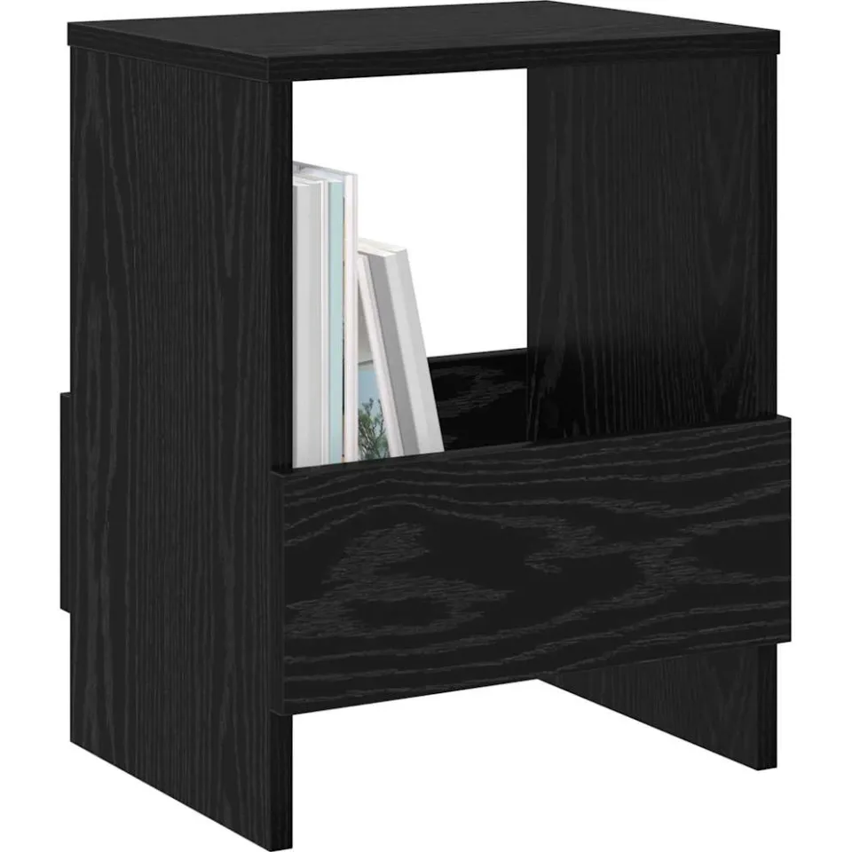 vidaXL Tijdschrift Rek 2 st Zwart Eiken 35 x 30 x 45 cm