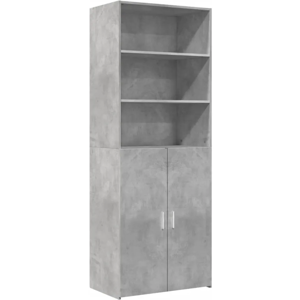 vidaXL Hoge kast 70x42,5x185 cm bewerkt hout betongrijs