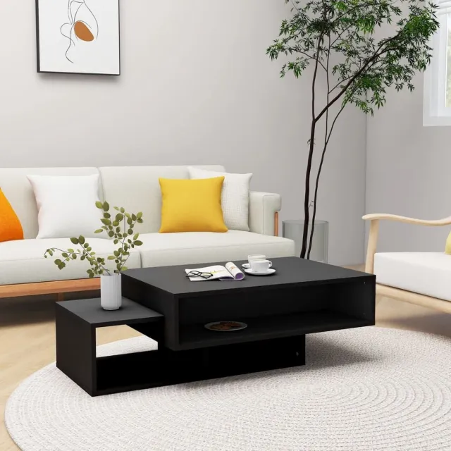 GranMaison Salontafel - Bijzettafel - Woonkamer - Tafel - 105x55x32 cm - Hout - Zwart