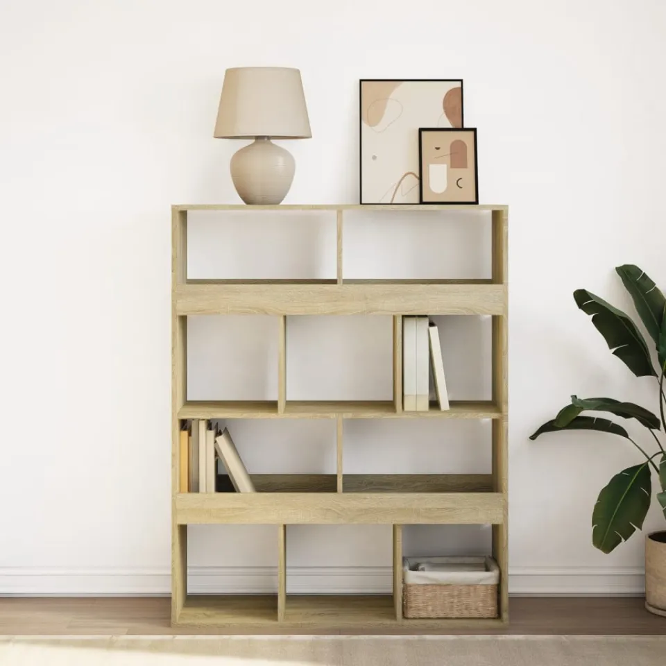 vidaXL Boekenkast 100x33x125,5 cm bewerkt hout sonoma eikenkleurig, foto 2