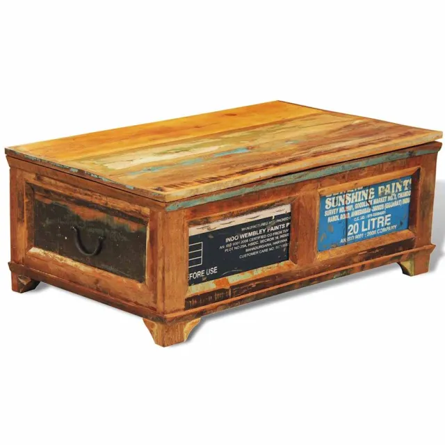 vidaXL Salontafel met opbergruimte vintage stijl gerecycled hout Bruin