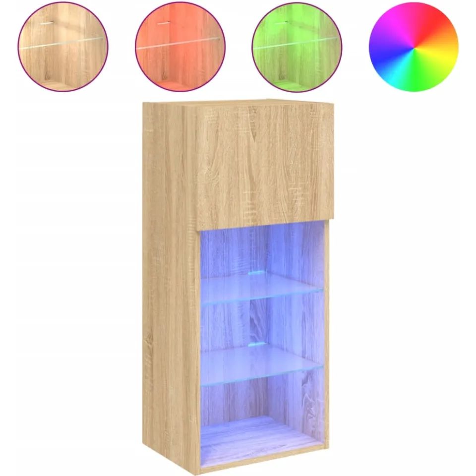 vidaXL Tv-meubel met LED-verlichting 40,5x30x90 cm sonoma eikenkleurig, foto 3