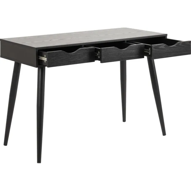 Actona Nete bureau met 3 lades zwart.