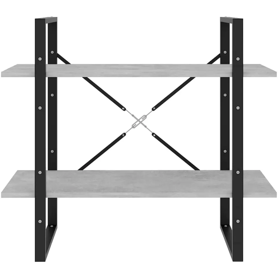 vidaXL Boekenkast met 2 schappen 80x30x70 cm bewerkt hout betongrijs grijs, foto 4