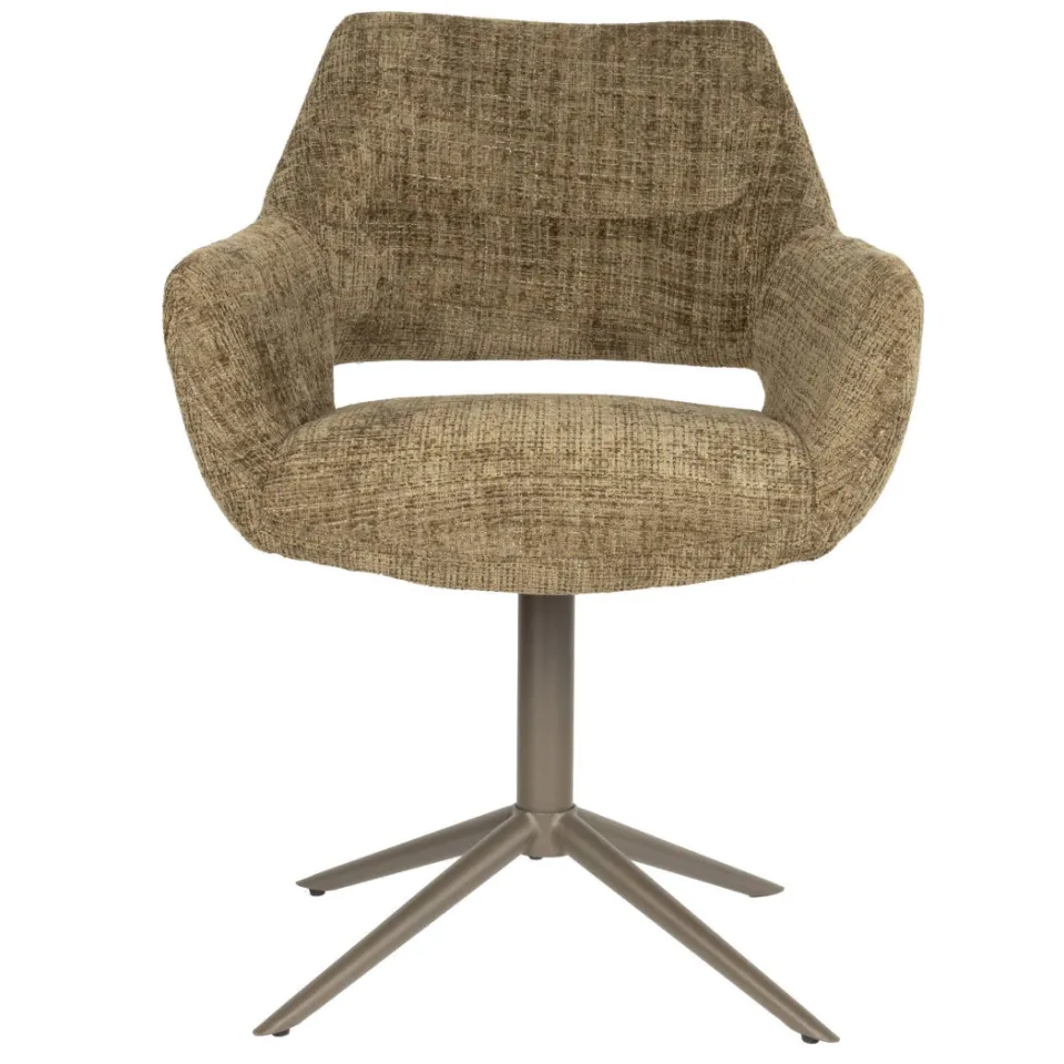 Housecraft Living Merel draaibare eetkamerstoel met armleuningen groen, foto 2
