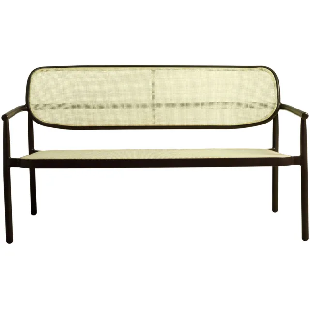 Vega Zitbank voor buiten Candia; 144x68x79 cm (BxDxH); zitting beige, frame donkerbruin