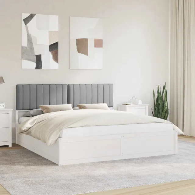 vidaXL Bedframe met Gevoerd Hoofdgedeelte Lichtgrijs 180 x 200 cm