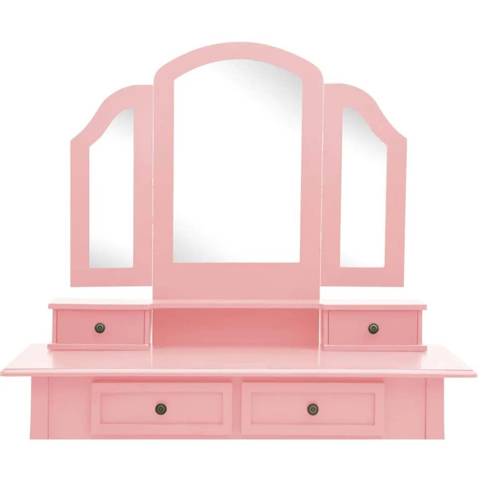 vidaXL Kaptafelset met kruk 100x40x146 cm paulowniahout roze, foto 4