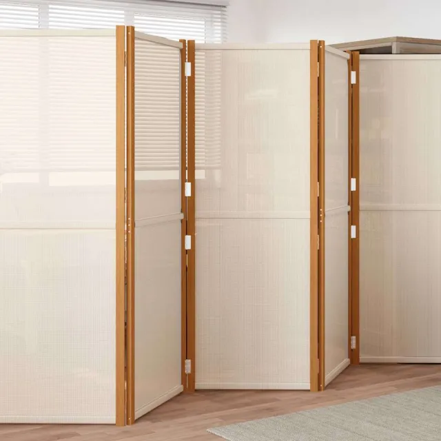 vidaXL Kamerscherm met 5 panelen 350x180 cm crèmewit, foto 2