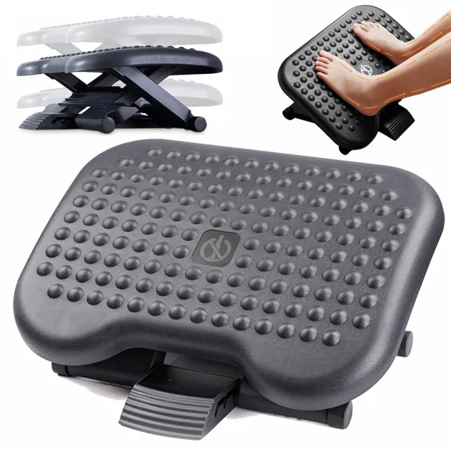 Bedee Ergonomische Voetensteun Bureau - Verstelbaar, Antislip, Massage Oppervlak Zwart