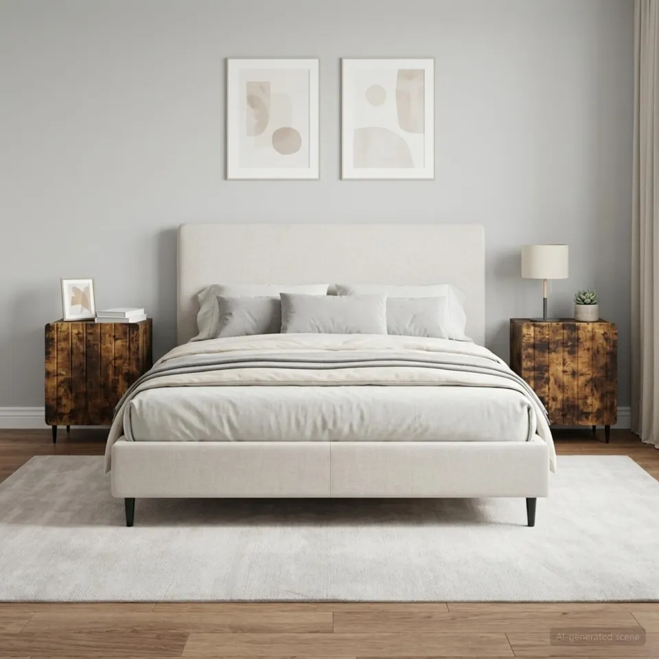vidaXL Nachtkastje 2 st Gerookt eiken 43 x 34,5 x 52 cm Bewerkt hout, foto 4