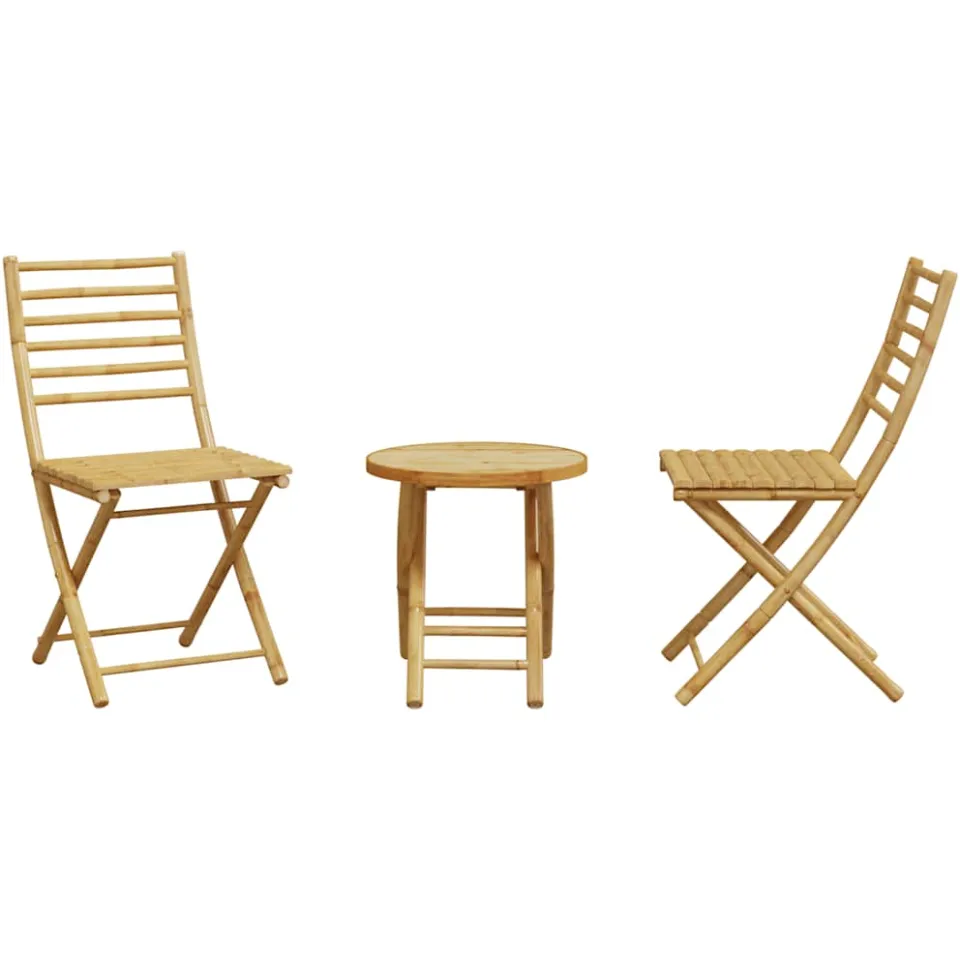 vidaXL 3-delige Bistroset bamboe bruin, foto 4