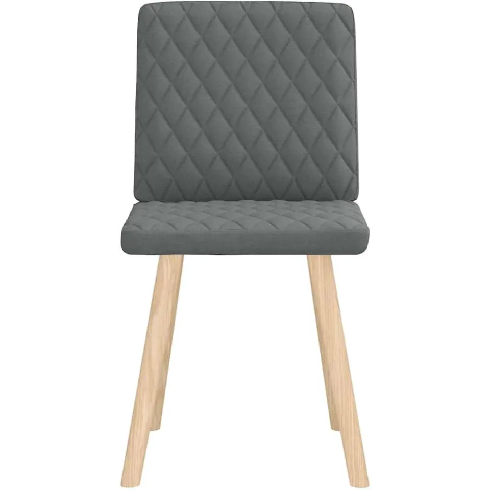 vidaXL Eetkamerstoelen 2 st stof donkergrijs