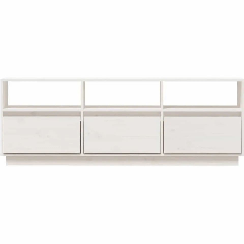 vidaXL Tv-meubel 140x37x50 cm massief grenenhout wit, foto 3