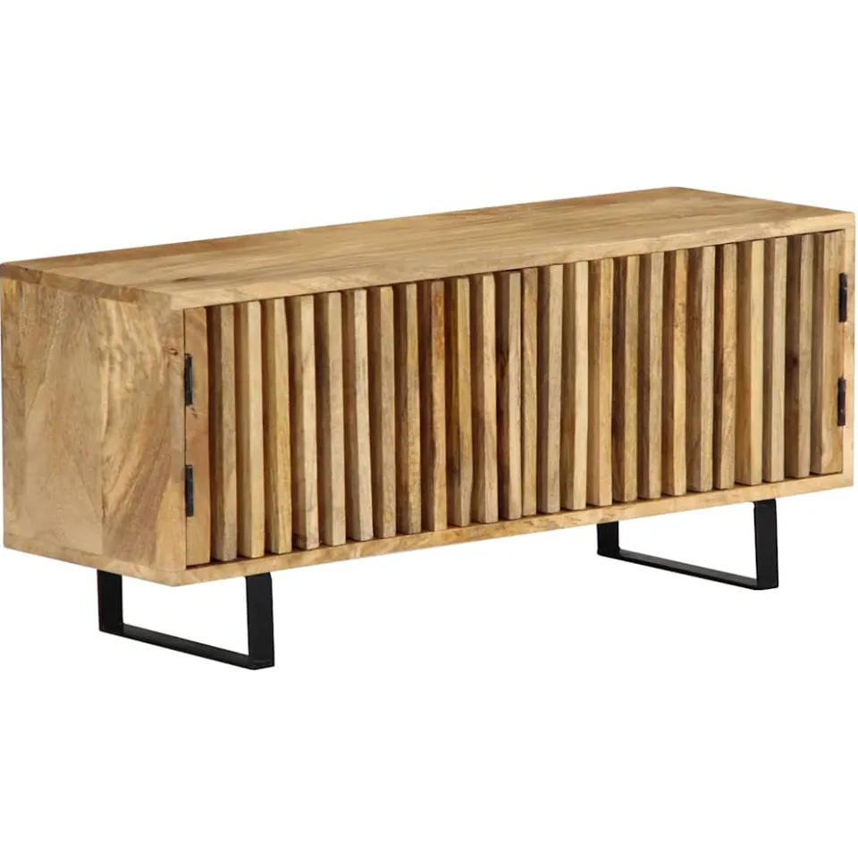 vidaXL Tv-meubel 90x30x40 cm massief mangohout bruin, foto 3