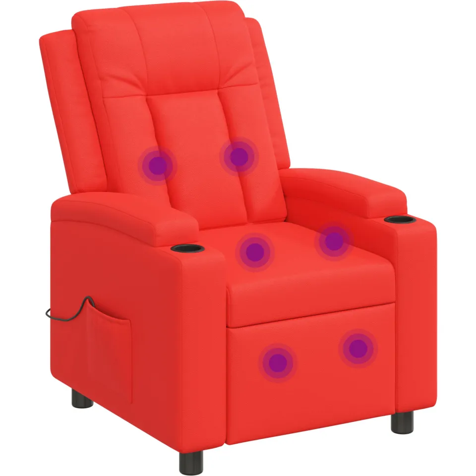 vidaXL Massage-relaxstoel Rood 75 x 95 x 100 cm Stof