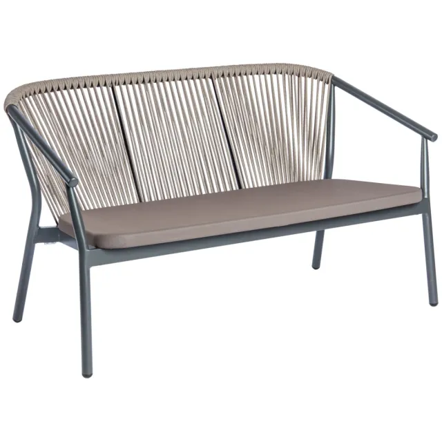 Vega Outdoor sofa Calvo 3-zits; 140x75x78 cm (BxDxH); zitting taupe, frame antraciet