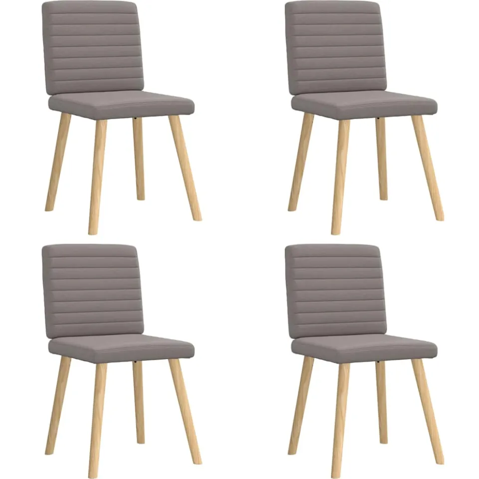 vidaXL Eetkamerstoelen 4 st draaibaar stof taupe, foto 3