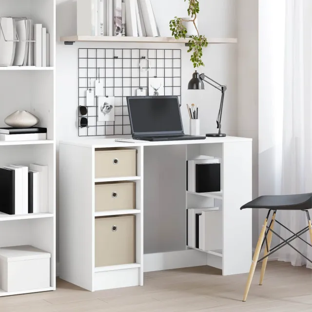 vidaXL Bureau Wit 100 x 40 x 75 cm Bewerkt hout