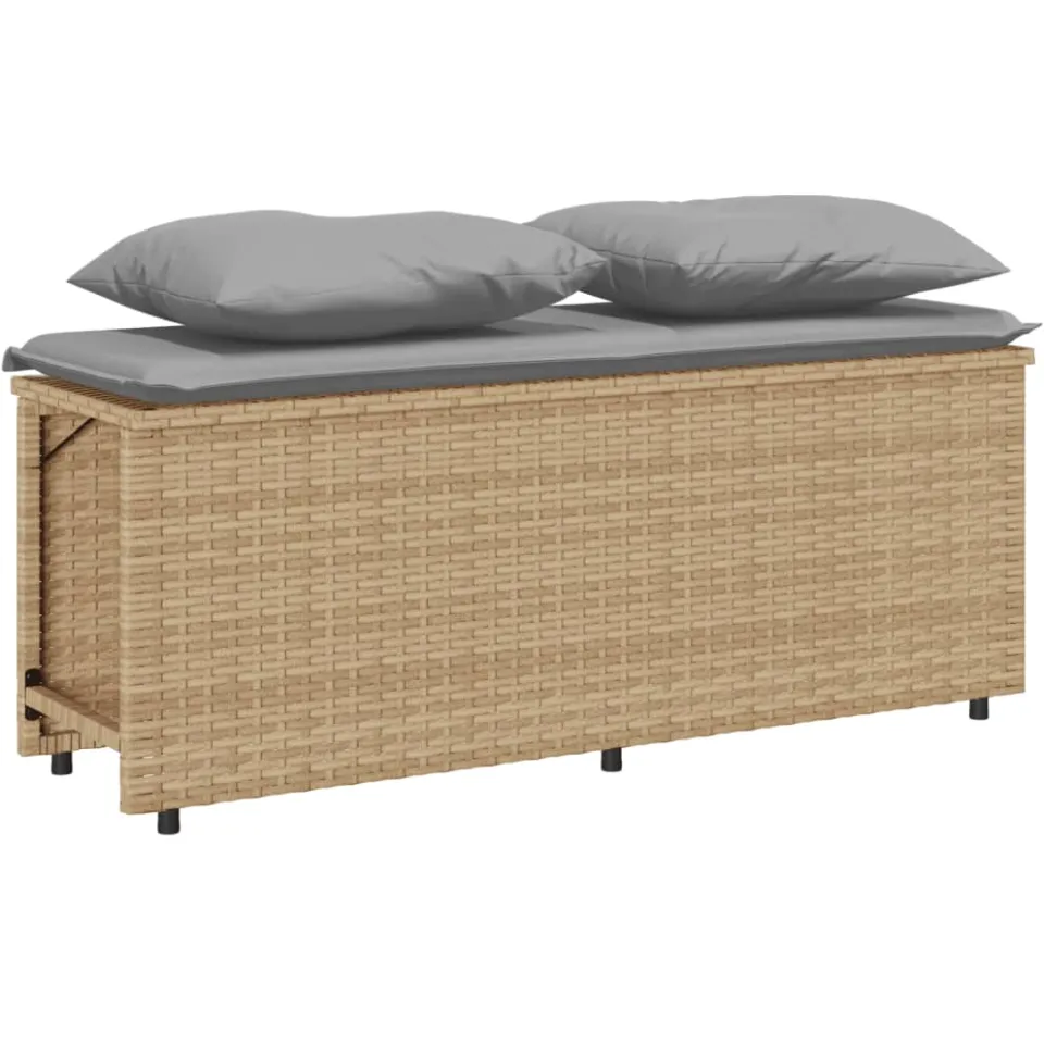 vidaXL 3-delige Tuinset met kussens poly rattan beige
