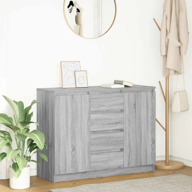 vidaXL Dressoir met lades 100,5x35x76 cm spaanplaat grijs Sonoma