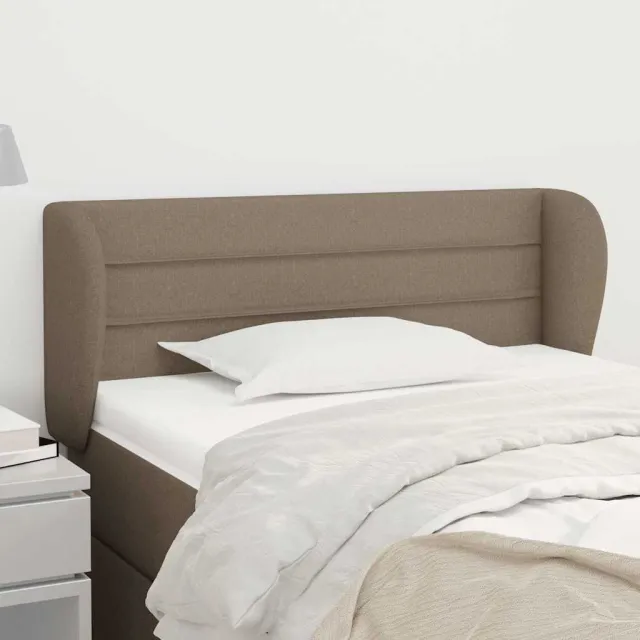 vidaXL Hoofdbord met randen 103x23x78/88 cm stof taupe