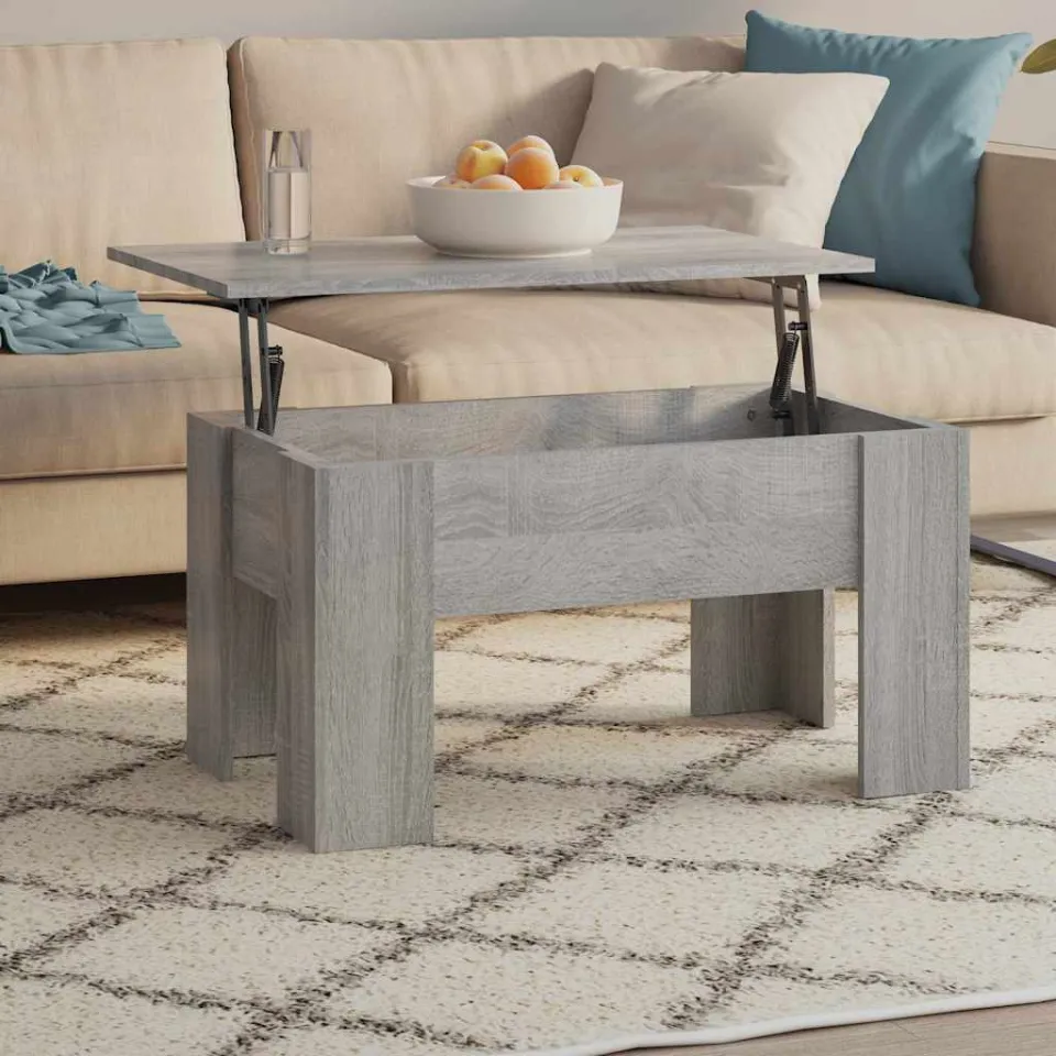 vidaXL Salontafel 79x49x41 cm bewerkt hout grijs sonoma eikenkleurig, foto 3