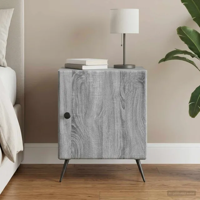vidaXL Nachtkastje Grijs sonoma 43 x 34,5 x 50 cm Bewerkt hout, foto 2