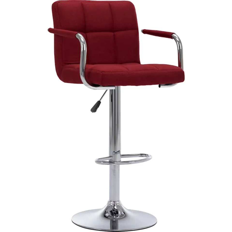 vidaXL Barstoelen 2 st stof wijnrood, foto 2