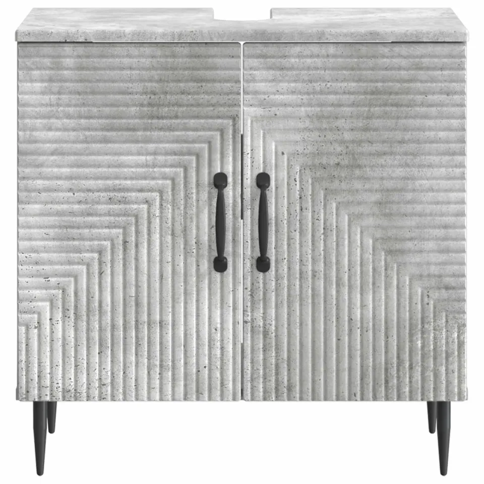 vidaXL Badkamer wastafelkast HAARLEM Betongrijs 59,5 x 31,5 x 59 cm grijs, foto 4