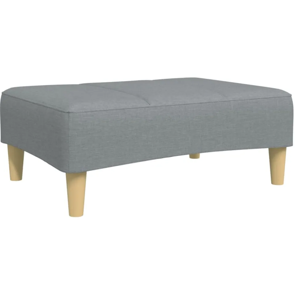 vidaXL Voetenbank 77x55x31 cm stof lichtgrijs