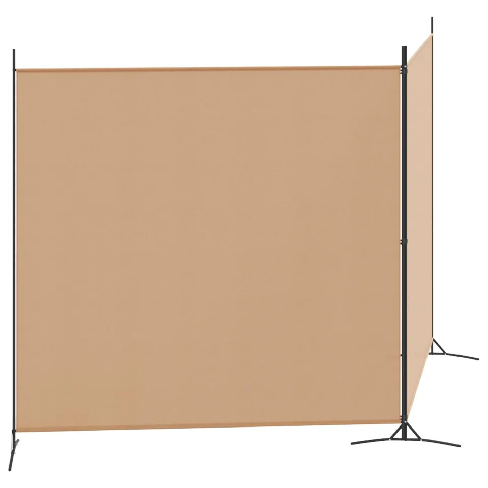 vidaXL 2-Panelen Kamerscherm Beige 348 x 180 cm Stof