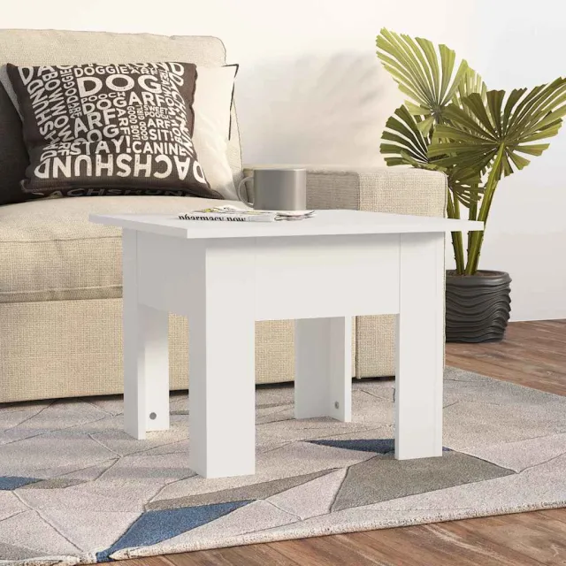 vidaXL Salontafel 55x55x42 cm bewerkt hout wit, foto 2