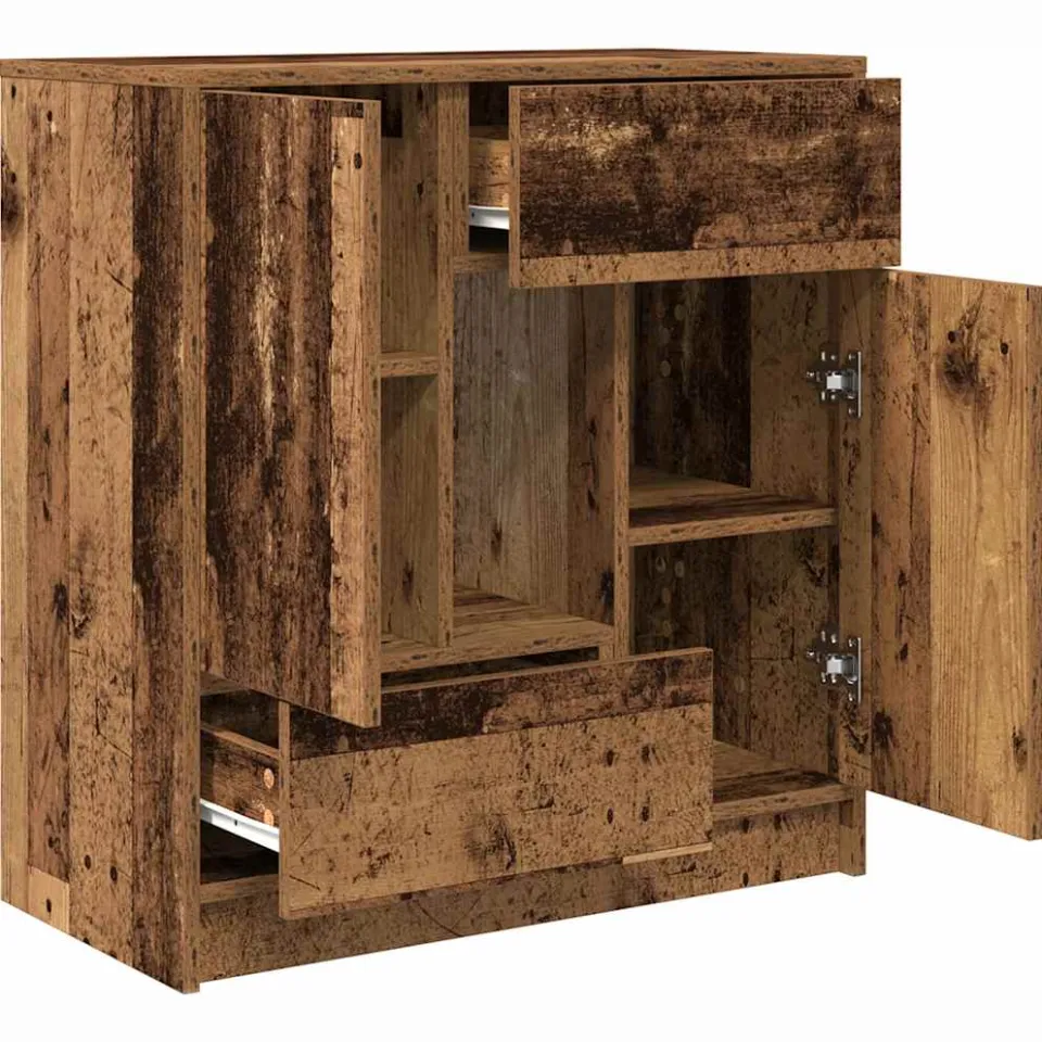 vidaXL Dressoir met lades en deuren 70,5x34x74,5 cm oud hout bruin, foto 4