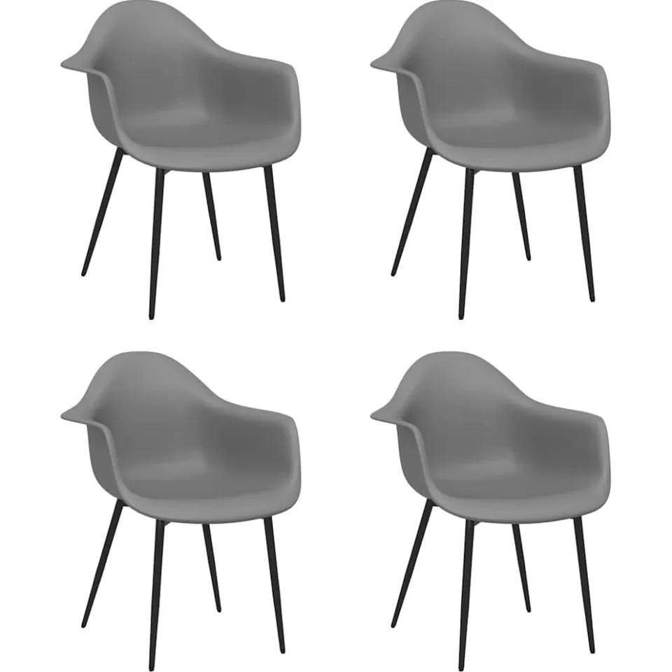 vidaXL Eetkamerstoelen 4 st PP grijs