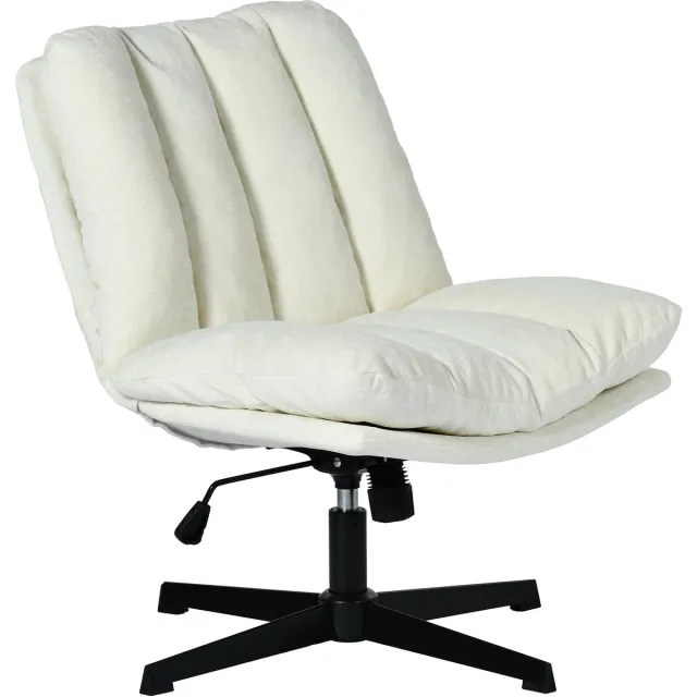 MEUBLE COSY Bureaustoel - 360° draaibaar hoogte verstelbaar chenille - beige