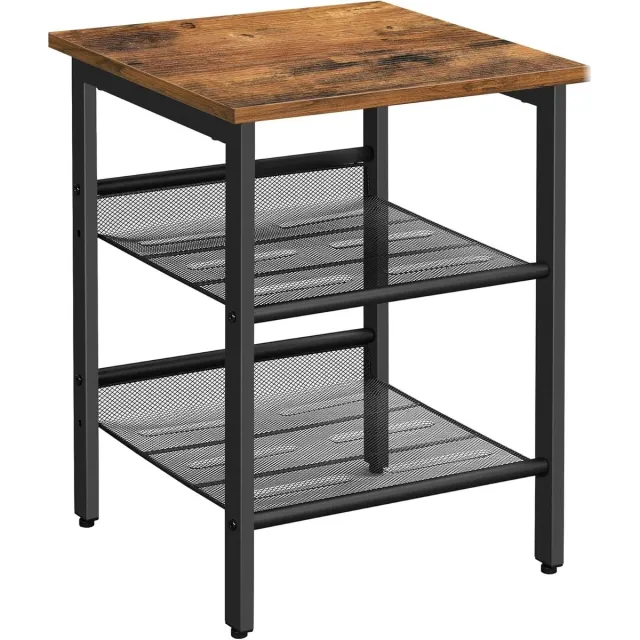 Bobbel Home Parya Home - Bijzettafel - Hout&Metaal - 40x40cm - Bruin