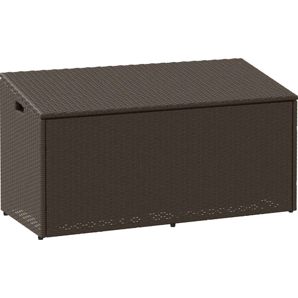 vidaXL Tuinbox 110x50x58 cm poly rattan bruin, foto 3