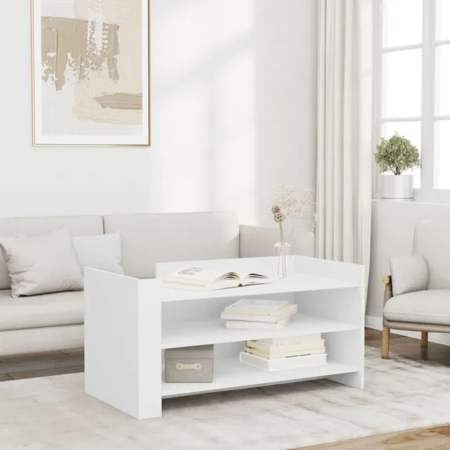 vidaXL Salontafel 100x50x50 cm bewerkt hout wit, foto 2