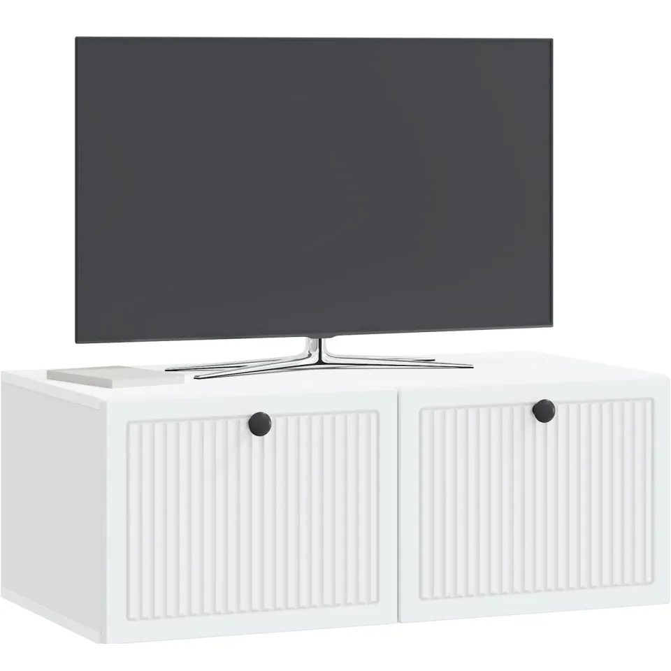 vidaXL Wandbeugel TV-kast Wit 78,5 x 41 x 30 cm Bewerkt hout