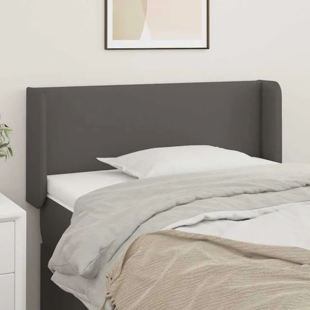 vidaXL Hoofdbord met randen 93x16x78/88 cm kunstleer grijs