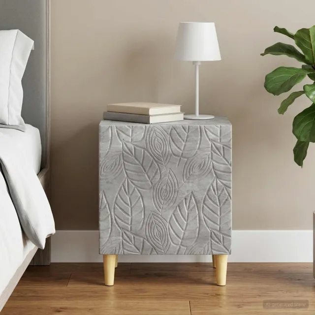 vidaXL Nachtkastje Betongrijs 43 x 34,5 x 50 cm Bewerkt hout grijs, foto 2