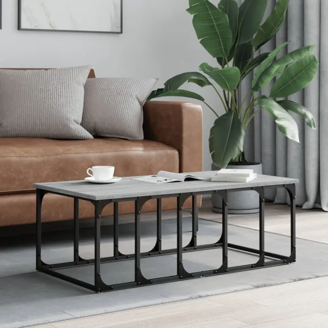 vidaXL Salontafel 100x50x35,5 cm bewerkt hout zwart, foto 2