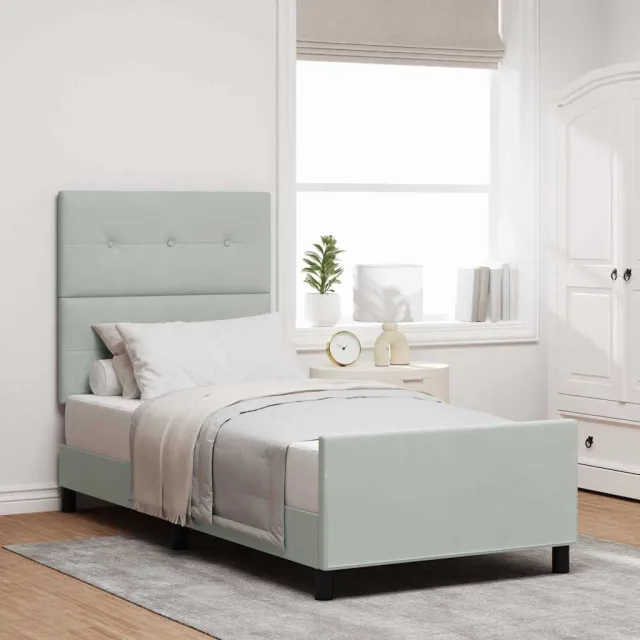 vidaXL Boxspringbed met hoofdeinde Lichtgrijs 80 x 200 cm Fluweel