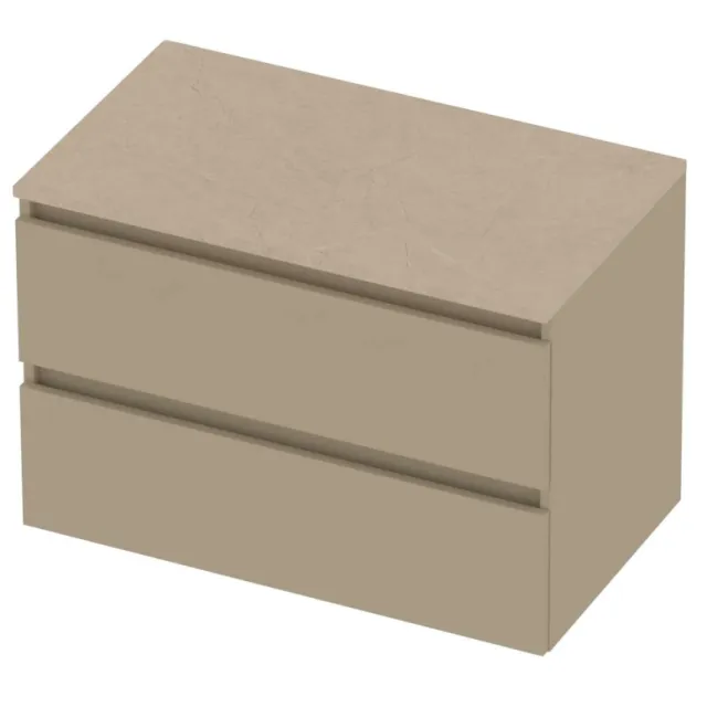 Basic-Line Deck 46 Badmeubelset Greeploos 80x46x58 cm Mat Beige Sand Stone