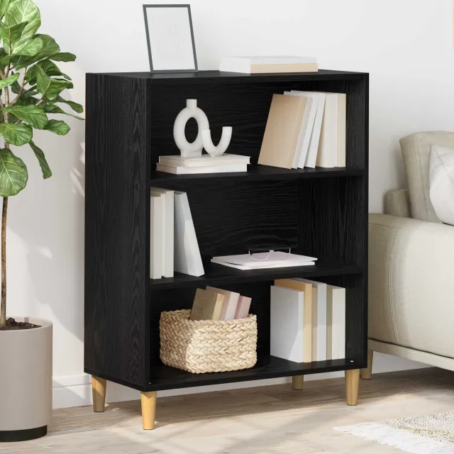 vidaXL Dressoir Zwart Eiken 69,5 x 32,5 x 90 cm Bewerkt hout, foto 2