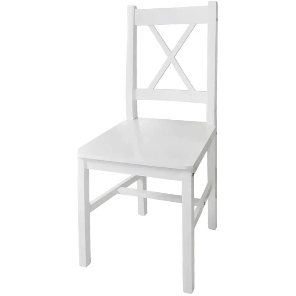 vidaXL Eetkamerstoelen 4 st grenenhout wit, foto 2