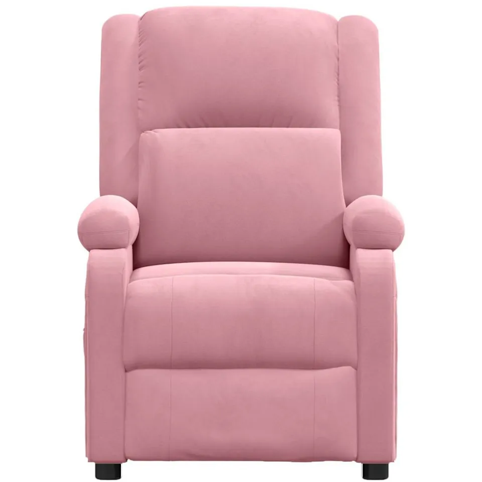 vidaXL Massagestoel fluweel roze