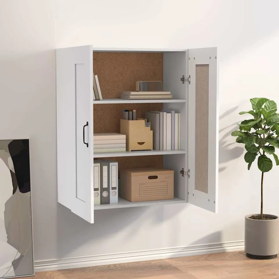 vidaXL Hangkast 69,5x32,5x90 cm wit, foto 3