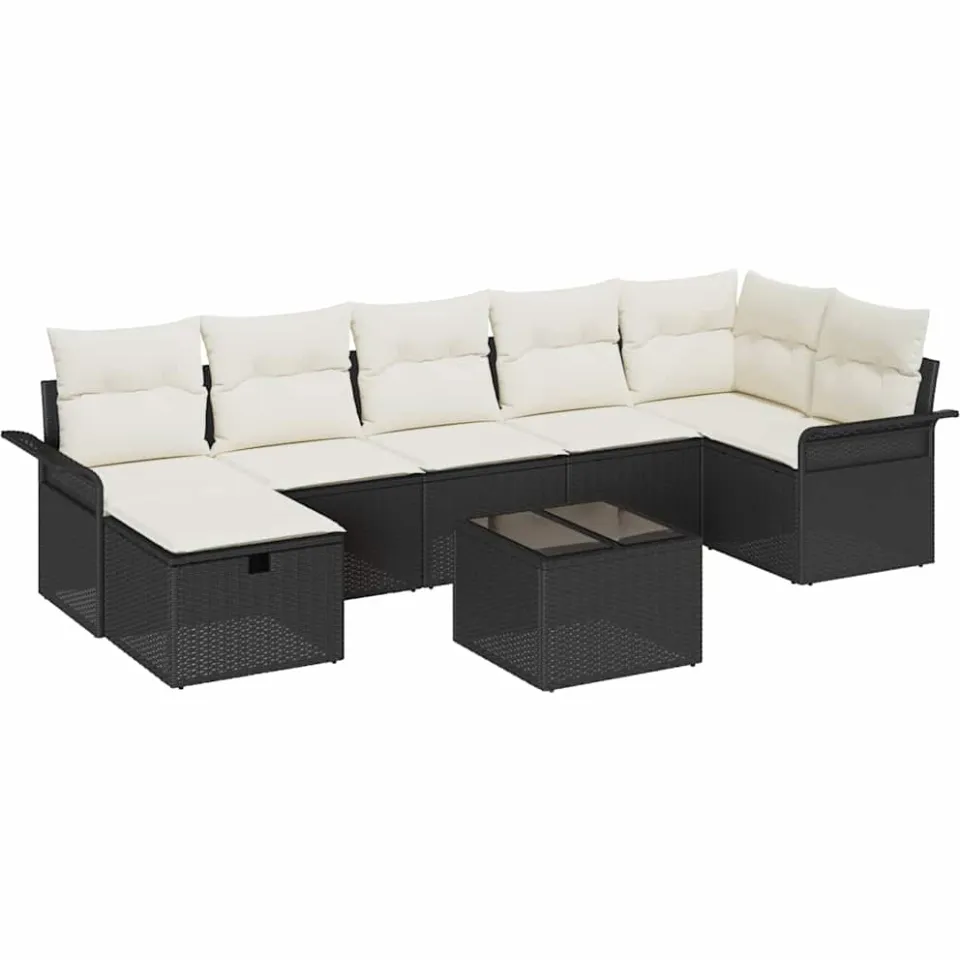 vidaXL Tuin Sofa Set 8 st Poly riet Beige